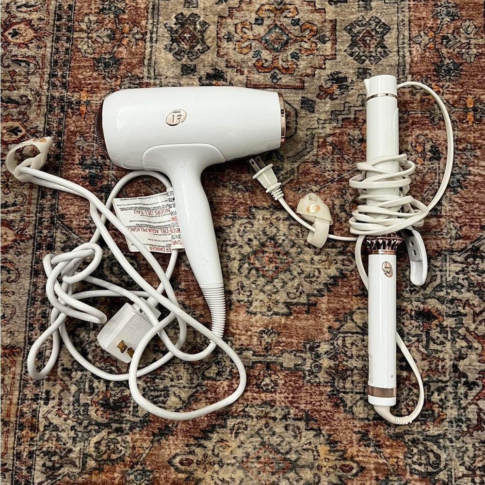 T3 curling iron and hair dryer